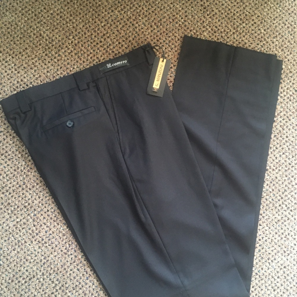 Gianni manzoni men’s dress pants 36w navy blue wool made in Italy new nwt 61